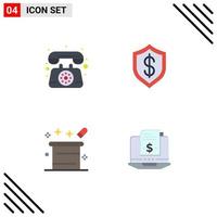 Stock Vector Icon Pack mit 4 Zeilen Zeichen und Symbolen für die Kommunikation Magic Call Cyber Magic editierbare Vektordesign-Elemente