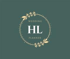 hl initialen brief hochzeit monogramm logos sammlung, handgezeichnete moderne minimalistische und florale vorlagen für einladungskarten, save the date, elegante identität für restaurant, boutique, café im vektor