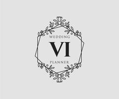 vi initialer brev bröllop monogram logotyper samling, hand dragen modern minimalistisk och blommig mallar för inbjudan kort, spara de datum, elegant identitet för restaurang, boutique, Kafé i vektor