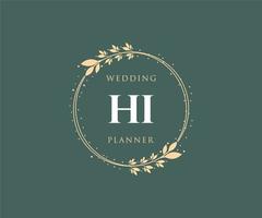 hallo initialen brief hochzeitsmonogramm logos sammlung, handgezeichnete moderne minimalistische und florale vorlagen für einladungskarten, datum speichern, elegante identität für restaurant, boutique, café im vektor