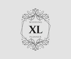 xl initialen brief hochzeitsmonogramm logos sammlung, handgezeichnete moderne minimalistische und florale vorlagen für einladungskarten, save the date, elegante identität für restaurant, boutique, café im vektor