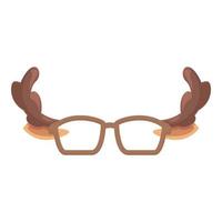 brille hirsch symbol cartoon vektor. Weihnachtsfeiertag vektor