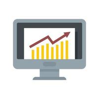 büroleiter monitor diagramm symbol flach isoliert vektor