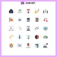 Flache Farbpackung mit 25 universellen Symbolen für gebundene Pendel Marketing-Siphon-Sanitäranlagen editierbare Vektordesign-Elemente vektor