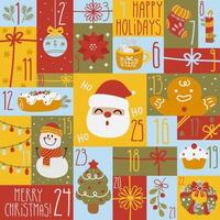 Weihnachts-Adventskalender für Dezember für 25 Tage vektor