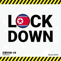 coronavirus korea north lock down typografie mit landesflagge coronavirus pandemie lock down design vektor