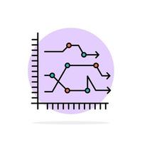 analys företag Diagram diagram Graf trender abstrakt cirkel bakgrund platt Färg ikon vektor