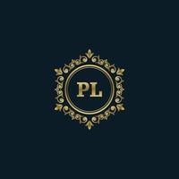Buchstabe pl-Logo mit luxuriöser Goldvorlage. Eleganz-Logo-Vektorvorlage. vektor