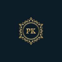 buchstabe pk logo mit luxusgoldvorlage. Eleganz-Logo-Vektorvorlage. vektor