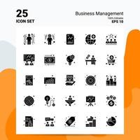 25 Business-Management-Icon-Set 100 bearbeitbare Eps 10-Dateien Business-Logo-Konzept-Ideen solides Glyphen-Icon-Design vektor