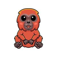 söt liten orangutang tecknad serie Sammanträde vektor