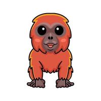 niedliches kleines orang-utan-karikatursitzen vektor