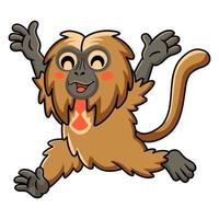 niedlicher kleiner Gelada-Affen-Cartoon läuft vektor