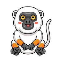 niedliches Sifaka-Lemur-Affen-Cartoon-Sitzen vektor