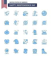 25 blaue Schilder für den Unabhängigkeitstag der USA vektor