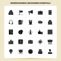 solide 25 modernes Business und Business Essentials Icon Set Vektor Glyphen Stil Design schwarze Icons Set Web und mobile Geschäftsideen Design Vektor Illustration