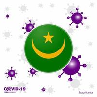 bete für mauretanien covid19 coronavirus typografie flagge bleib zu hause bleib gesund achte auf deine eigene gesundheit vektor