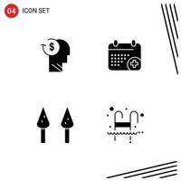 4 kreativ ikoner modern tecken och symboler av konto dag anställd medicinsk sparris redigerbar vektor design element