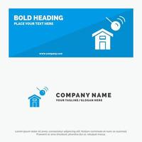 stadtbau haussuche solide symbol website banner und business logo template vektor