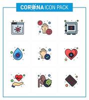 25 Coronavirus-Notfall-Iconset-blaues Design wie Protect Medical Locker Drop Securitybox Virus-Coronavirus 2019nov-Krankheitsvektor-Designelemente vektor