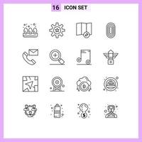 16 kreativ ikoner modern tecken och symboler av Kontakt oss kommunikation redigera matta prydnad redigerbar vektor design element