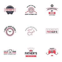 Happy Fathers Day 9 schwarz-rosa Schriftzug Happy Fathers Day editierbare Vektordesign-Elemente vektor