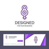 kreative visitenkarten- und logoschablone acht weibliche vektorillustration mit 8 symbolen vektor
