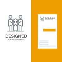 Partner Zusammenarbeit Business Kooperationspartner Partnerschaft graues Logo-Design und Visitenkartenvorlage vektor