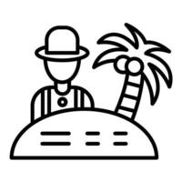 Symbol für exotische Urlaubslinie vektor