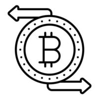 Symbol für die Krypto-Börsenlinie vektor