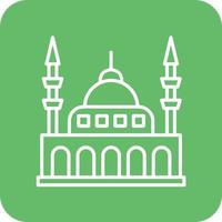 Moschee Linie runde Ecke Hintergrundsymbole vektor