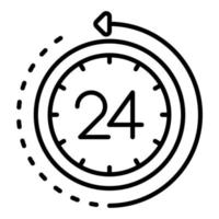 24-Stunden-Liniensymbol vektor