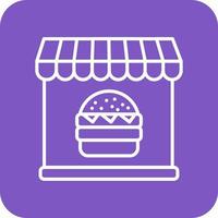 Burger-Shop-Linie Runde Ecke Hintergrundsymbole vektor