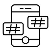 hashtag linje ikon vektor