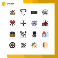 Stock Vector Icon Pack mit 16 Zeilen Zeichen und Symbolen für den Vatertag Papa Passwort Ballon grundlegende editierbare kreative Vektordesign-Elemente