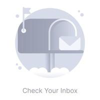 en modern platt avrundad ikon av brevlåda vektor