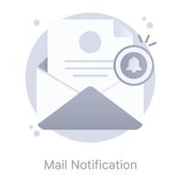 E-Mail-Benachrichtigung, flaches abgerundetes Symbol in ansprechender Grafik vektor