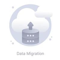 Datenmigration flaches abgerundetes Symbol in ansprechender Grafik vektor