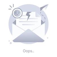 ein Hoppla-Symbol, das darauf hinweist, dass die E-Mail nicht gesendet wurde vektor