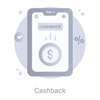 en perfekt platt ikon av mobil pengar tillbaka vektor