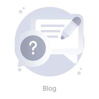 blogg, är en platt konceptuell ikon med ladda ner anläggning vektor