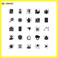25 kreative Symbole moderne Zeichen und Symbole des Proteindiät-Stadtflaschenverkehrs editierbare Vektordesign-Elemente vektor
