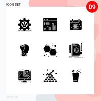 9 universelle solide Glyphen für Web- und mobile Anwendungen vektor