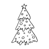 weihnachtsbaum hand gezeichnete clipart. Fichte Gekritzel. einzelnes element für karte, druck, web, design, dekor vektor