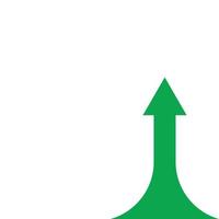 eps10 grüner Vektor wachsendes Pfeildiagramm solide Kunstikone isoliert auf weißem Hintergrund. Symbol für die Steigerung des Unternehmenswachstums in einem einfachen, flachen, trendigen, modernen Stil für Ihr Website-Design, Logo und mobile App