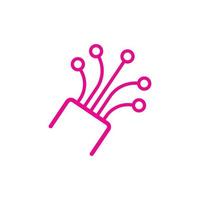 eps10 rosa vektor fiber optisk kabel- linje konst ikon isolerat på vit bakgrund. elektrisk kabel- översikt symbol i en enkel platt trendig modern stil för din hemsida design, logotyp, och mobil app