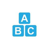 eps10 blå vektor ABC blockera brev fast konst ikon isolerat på vit bakgrund. ABC kuber barn utbildning symbol i en enkel platt trendig modern stil för din hemsida design, logotyp, och mobil app