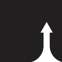 eps10 weißer Vektor wachsendes Pfeildiagramm solide Kunstikone isoliert auf schwarzem Hintergrund. Symbol für die Steigerung des Unternehmenswachstums in einem einfachen, flachen, trendigen, modernen Stil für Ihr Website-Design, Logo und mobile App