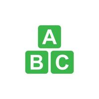 eps10 grön vektor ABC blockera brev fast konst ikon isolerat på vit bakgrund. ABC kuber barn utbildning symbol i en enkel platt trendig modern stil för din hemsida design, logotyp, och mobil app