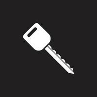 eps10 vit vektor bil låsa nyckel abstrakt konst ikon isolerat på svart bakgrund. bil service symbol i en enkel platt trendig modern stil för din hemsida design, logotyp, och mobil app